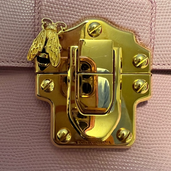 SOLD Dolce & Gabbana pink Lucia bag with bee decorated - Picture 3 of 16